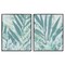 Stupell Industries Teal Palm Fronds 2 pc Framed Giclee Wall Art Set Design by June Erica Vess